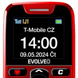 EVOLVEO EasyPhone, telefon mobil pentru seniori cu suport de incarcare, rosu EP-501-RD