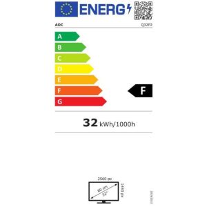 AOC / q32p2 / 31.5 "/ IPS / QHD / 75 Hz / 4 ms / Negru / 3R Q32P2