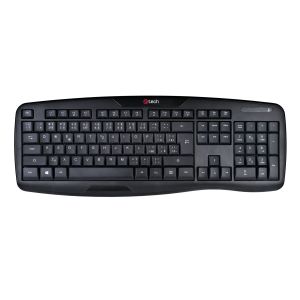 Tastatură C-TECH WLKMC-02, set combinat fără fir cu mouse, ERGO, negru, USB, CZ/ SK WLKMC-02