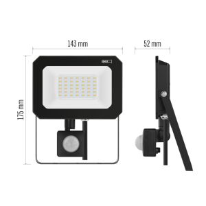 REFLECTOR LED EMOS SIMPO 30W, 3000Lm, 4000K, PIR 1531233300