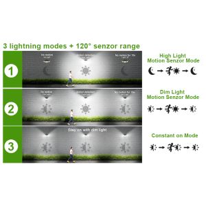 Lumină LED solară de exterior cu senzor de mișcare VIKING S180 S180