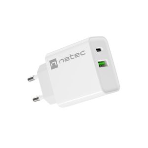 Incarcator universal Natec RIBERA 20W 1X USB-A + 1X USB-C, alb NUC-2061