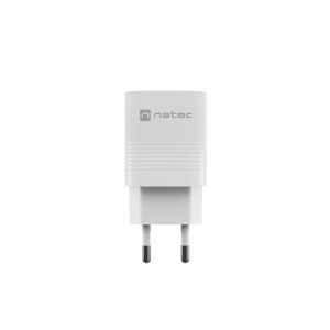 Încărcător universal USB Natec RIBERA GaN 30W, 1X USB-A, 1X USB-C, Alb NUC-2140