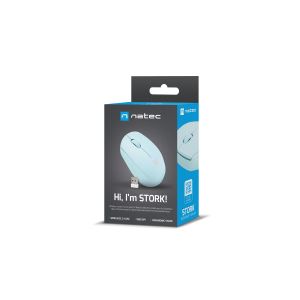 Mouse Natec STORK + Pad GRATUIT/Birou/Optic/1600 DPI/USB fără fir/Albastru NMY-2001