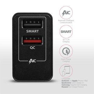 AXAGON ACU-QS24, încărcător de rețea QC & SMART 24W, 2x port USB-A, QC3.0/AFC/FCP + 5V/1.2A ACU-QS24