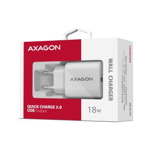 AXAGON ACU-QC18W, încărcător de rețea 18W, 1x port USB-A, QC3.0/AFC/Apple, alb ACU-QC18W