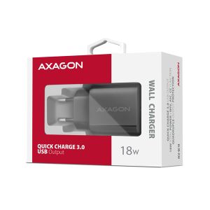 AXAGON ACU-QC18, încărcător de rețea 18W, 1x port USB-A, QC3.0/AFC/Apple, negru ACU-QC18