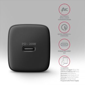 AXAGON ACU-PD20, încărcător de rețea 20W, 1x port USB-C, PD3.0/PPS/QC4+/AFC/Apple, negru ACU-PD20