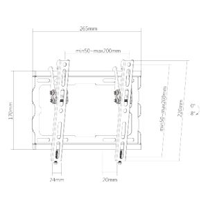 Suport Brateck KL32-22T pentru TV 23"-43" 45kg Suport de perete reglabil subțire BRKL3222T