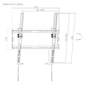 Suport Brateck KL32-44T pentru TV 32"-70" 45kg Suport de perete reglabil subțire BRKL3244T