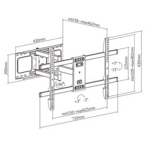 Suport extensibil Brateck LPA69-463D pentru TV 32"-70" 45kg perete reglabil BRLPA69463D