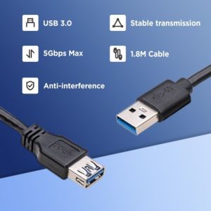 Kit de extensie XMA-09U 2 x USB 3.0 lungime 1,8 m pentru suporturi de monitor Brateck LDT62 BRXMA09U