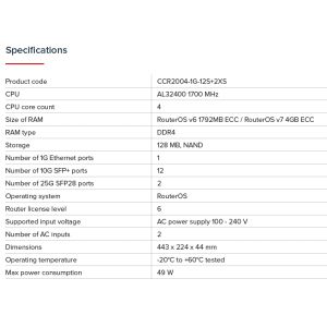 MikroTik CCR2004-1G-12S+2XS, Router Cloud Core CCR2004-1G-12S+2XS