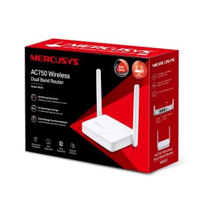 Router Wifi Mercusys MR20 AC750 Router Wifi bandă dublă, 3x10/100 RJ45, 2x antenă MR20