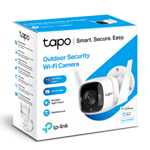 Tapo C320WS Cameră Wi-Fi de securitate 2K IP66 pentru exterior, microSD, audio bidirecțional, detectarea mișcării Tapo C320WS