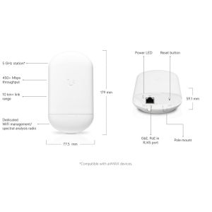 Ubiquiti NanoStation 5AC Loco (fără adaptor PoE) (LOCO5AC) Loco5AC