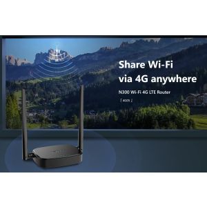 Router Tenda 4G05 Wi-Fi N300 4G/3G LTE, 2x WAN/LAN, 1x nanoSIM, IPv6, VPN, LTE Cat.4, aplicație CZ 75011974