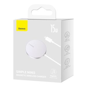 Încărcător de rețea wireless Baseus Simple Mini3 15W USB-C alb 6932172618650