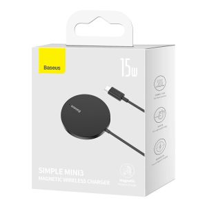 Încărcător de rețea wireless Baseus Simple Mini3 15W USB-C negru 6932172618643