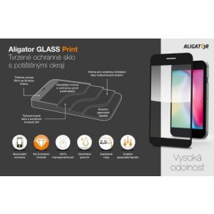 Aligator Sticlă securizată de protecție GLASS PRINT, iPhone 14 Pro, negru, lipire pe toată suprafața GLP0187