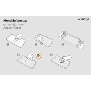 Aligator Sticlă securizată de protecție GLASS PRINT, iPhone 14 Pro, negru, lipire pe toată suprafața GLP0187