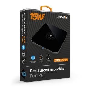 Încărcător wireless ALIGATOR Aligator Pure-Pad 15W, negru CHQ004