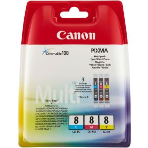 Cartuş Canon CLI-8, CMY, pachet de trei, multipack, original