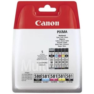 Cartuş Canon CLI-581, CMYK, PGI-580, pachet de cinci, multipack, original