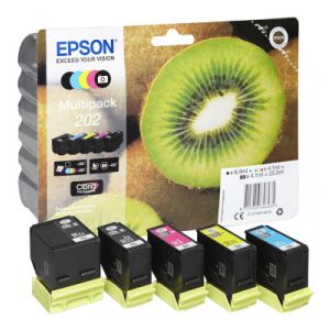 Cartuş Epson 202, CMYK, pachet de cinci, multipack, original