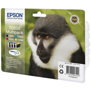 Cartuş Epson T0895, CMYK, pachet de patru, multipack, original