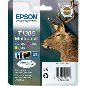 Cartuş Epson T1306, CMY, pachet de trei, multipack, original