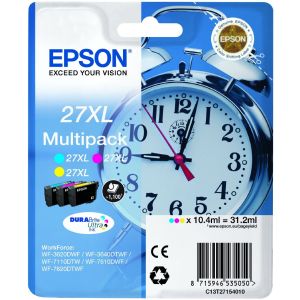 Cartuş Epson T2715 (27XL), CMY, pachet de trei, multipack, original