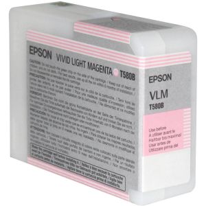 Cartuş Epson T580B, purpuriu deschis (light magenta), original