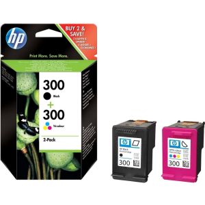 Cartuş HP 300 (CN637EE), negru, colorat, pachet de două, multipack, original