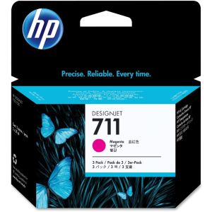 Cartuş HP 711 (CZ135A), pachet de trei, purpuriu (magenta), original