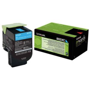 Toner Lexmark 802XC, 80C2XC0 (CX510), azuriu (cyan), original