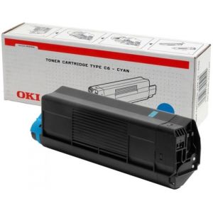 Toner OKI 42127407 (Type C6, C5100, C5200, C5300, C5400), azuriu (cyan), original