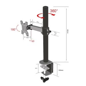 Suport monitor TB cu un singur braț TB-MO1 10-27", 10 kg VESA 100x100 TB-MO1