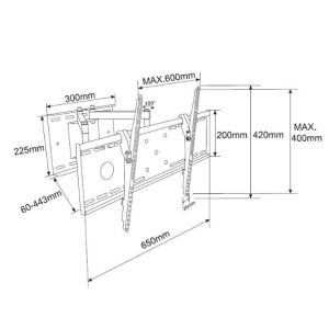 Suport TV TB de până la 70" și 55 kg max VESA 600x400 TB-63P