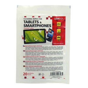 Curat. servetele, pentru tableta, smartphone, punga de plastic resigilabila, 20 buc., Logo