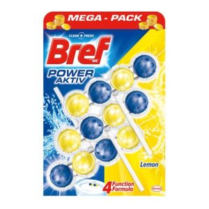 Bloc suspendat Bref Power Aktiv WC solid 3 x 50 g Lemon