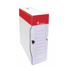 Cutie de arhivă A4 / 100 mm, carton, VICTORIA, roșu și alb