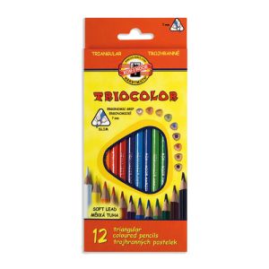 Creioane colorate triunghiulare TRIOCOLOR 12 buc