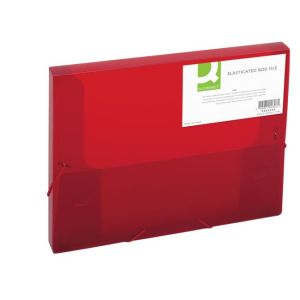Cutie din plastic cu bandă de cauciuc Q-CONNECT roșu