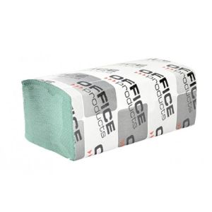 Prosoape de hârtie Office Products ZZ 1 strat verde reciclat (pachet de 20)