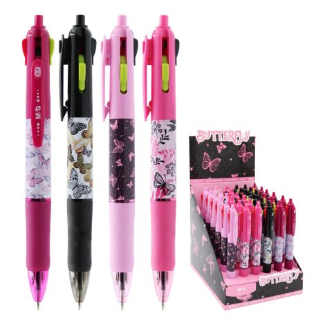 Pen 4 culori M&G Butterfly 0,7 mm