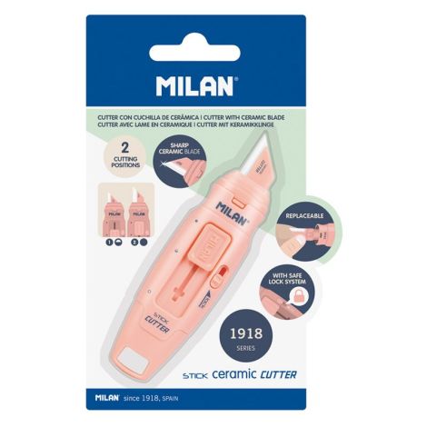 Cutit taietor MILAN Stick lama ceramica, roz