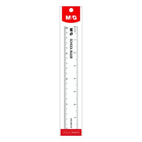 Rigla M&G 20 cm, plastic - transparent