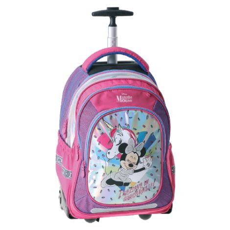 Rucsac de școală pe roți Cărucior Minnie Mouse, Believe in unicorn