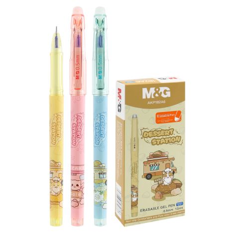 Pix cu gel, M&G Dessert Station ștergabilă, vârf 0,5 mm, umplutură albastră (3 modele)